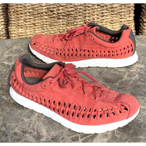 Nike MAYFLY Sneakers Shoes Woven Men\'s Size 13 Terra Red Summit White 833132-600 main image 10
